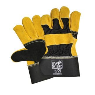 Gold Size 10 Premium Split Leather Rigger Gloves