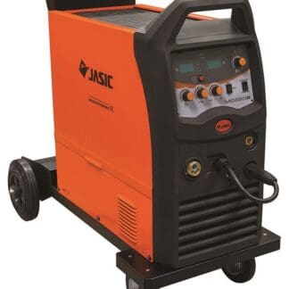 Jasic MIG 350 Compact Inverter Package includes power source, MIG torch, gas regulator, work return lead & clamp