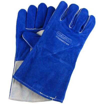 Weldas Glove Size 10 Blue Cowhide Comfoflex Reinforced Palm MIG Gauntlet
